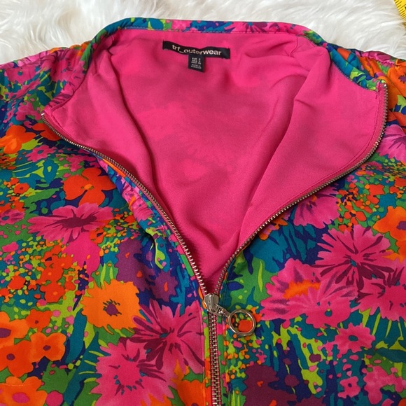 ZARA TRF Outerwear floral bomber zip up jacket - Picture 10 of 10